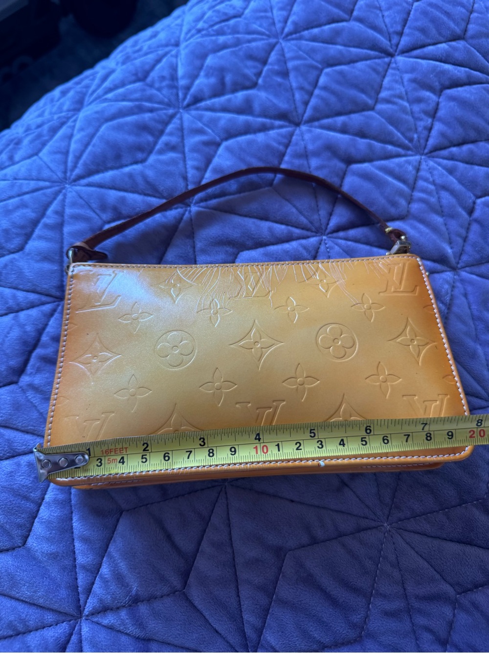 Louis Vuitton Orange Monogram Vernis Wristlet Pochette - Picture 7 of 11